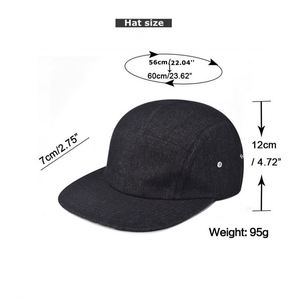 New Fashion Cotton Denim Retro <b>Flat</b> Rim 6-Panel Baseball Hat Outdoor Casual Hip Hop <b>Men</b> Women Two Tone Color Snapback <b>Cap</b> - Product Image 2