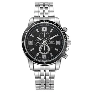 Herrenmode Luxus Edelstahl uhren für Herren Business Chronograph Analoge Quarz Armbanduhren