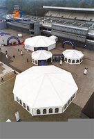 Tente polygonale multi-angles personnalisée, grande, hexagonale, octogonale, structure en aluminium robuste, tissu PVC, exposition extérieure, salon professionnel