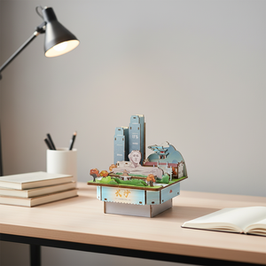Caja de Música de Madera Skyline de Changsha, Rompecabezas 3D Educativo para Armar, de 51 a 100 Piezas, con Monumentos de la Ciudad, Coleccionable Creativo - Product Image 1