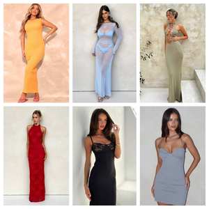 เดรสแฟชั่นขายส่ง MOQ ต่ำสำหรับผู้หญิง เสื้อผ้าแฟชั่นสต็อกจำนวนมากสำหรับขายต่อหรือส่งออก เดรสทรงบอดี้คอน - Product Image 5