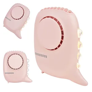 Mini ventilateur portable 3 en 1 en forme de dinosaure avec veilleuse LED et sangle