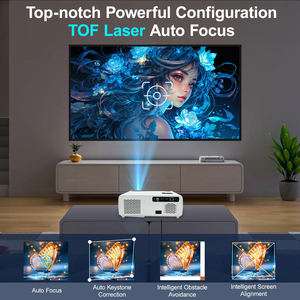 Máy chiếu gia đình thông minh 4K UHD 1080p <span class=keywords><strong>3D</strong></span> <span class=keywords><strong>LCD</strong></span> tự động lấy nét Google TV Box max 4K Độ phân giải <span class=keywords><strong>Android</strong></span> 11 1G RAM 16G ROM cho rạp hát tại nhà - Product Image 2