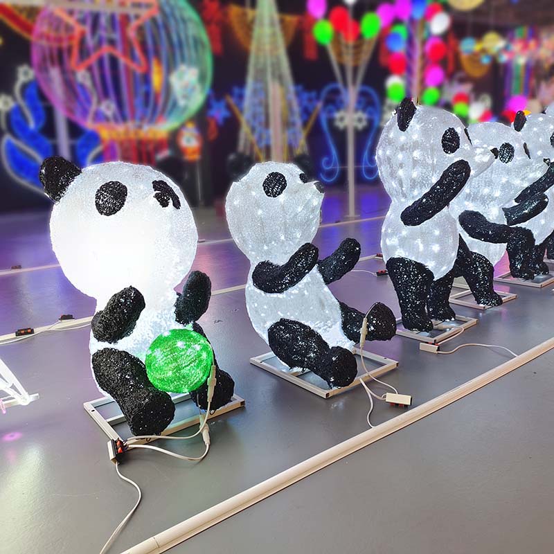 Customizable Outdoor Commercial Holiday Panda Decorate Festival Motif Light