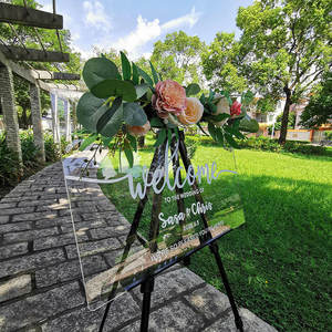 Nicro fabbrica originale personalizzata in stile Ins piastra di fidanzamento decorazioni per ingresso in acrilico chiaro segno di benvenuto per matrimonio - Product Image 2