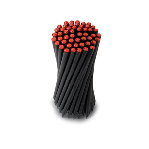 Astuccio in PVC Rosso Cristallo con Matite Colorate - Product Image 1