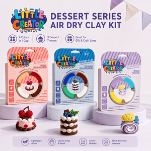 ชุดดินปั้นแห้งเร็วสำหรับทำขนมหวานขายส่ง 3 ธีม 4 สี บรรจุภัณฑ์แบบ OEM กำหนดเองได้ แบรนด์ส่วนตัว โรงงานผลิต ชุดของขวัญ - Product Image 1