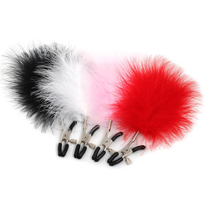 SM Sexy coloré plume mamelon pinces <span class=keywords><strong>en</strong></span> acier inoxydable métal Massage sein lèvres <span class=keywords><strong>Clitoris</strong></span> Clips - Product Image 1