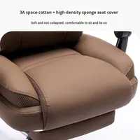 Chaise de bureau ergonomique de luxe supérieur Patron jambes en métal accoudoirs exécutifs chaises de bureau en cuir PU