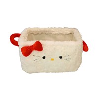 Panier de rangement en peluche velours motif chat mignon pour jouets, vêtements et collations |   Poubelle de bureau indispensable, fabriquée à Yiwu