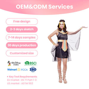 कस्टम डिजाइन ओएम सेवा अकाल प्रमाणित महिलाओं के इजिप्टियन फिरौन पोशाक काले सोने की पोशाक - Product Image 1