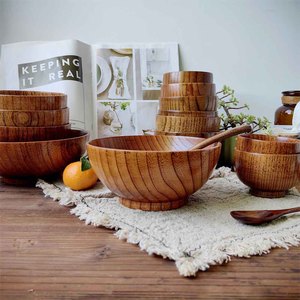 Bol en bois pour servir la <span class=keywords><strong>salade</strong></span>, la soupe, les fruits, idéal pour les mariages et les fêtes - Product Image 5