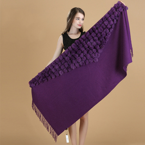 Sciarpa <span class=keywords><strong>di</strong></span> <span class=keywords><strong>marca</strong></span> <span class=keywords><strong>di</strong></span> lusso donna inverno spessa vera pelliccia <span class=keywords><strong>di</strong></span> coniglio pappa <span class=keywords><strong>di</strong></span> grandi dimensioni scialli e copertura <span class=keywords><strong>di</strong></span> lana da donna Cashmere Pashmina - Product Image 5