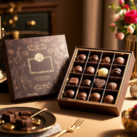 Boîte-cadeau de luxe sur mesure en chocolat brun haut de gamme, boîte alimentaire rigide avec couvercle, laminage brillant, estampage pour emballage de mariage