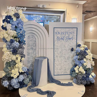 Arche de fleurs artificielles MoKtong en soie bleu poussière pour mariage, décoration florale, arrangement d'arche de fleurs