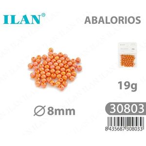 Ilan Abalorios Perline acriliche arancioni da 8 mm 19 g per la creazione di gioielli - Product Image 1