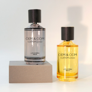 OEM Custom Yellow Gray Crimp Round <b>Perfume</b> Spray <b>Bottle</b> 50ml 100ml Empty Glass <b>Perfume</b> <b>Bottle</b> With Packaging Box - Product Image 2