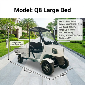 Carrito de Golf Eléctrico de 2 Plazas con Techo Solar Integrado, Diseño Simple y Elegante, 60V58AH, con Caja de Carga para Transporte Diario en Parques de Retiro - Product Image 2
