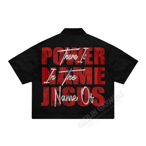 Chemises à manches courtes personnalisées de haute qualité pour hommes, impression sérigraphique, mode, grandes tailles, chemises de travail zippées pour hommes - Product Image 2