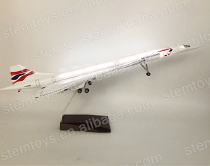 Vente chaude 50CM 1:125 Résine Concorde Modèle <span class=keywords><strong>D</strong></span>'<span class=keywords><strong>avion</strong></span> Britannique avec Lumières LED Jouet Personnalisable pour Collection De Cadeaux De Vacances - Product Image 2