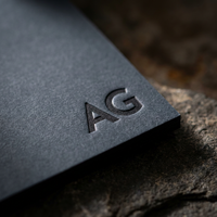 Cartes de visite personnalisées en typographie, gris anthracite, carton épais, script gaufré, personnalisées, OEM, luxe, recto-verso