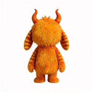 Juguete de Peluche de Monstruo con Cuernos y Rayas Naranjas, Personalizable en Color, Peluche de Animal de Peluche Personalizado - Product Image 5