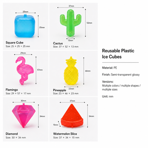 Wholesale Reusable Plastic Ice Cubes Eco Friendly Refreezable Clear Colorful Drink Chillers <b>Bar</b> KTV Party Photography Props - Product Image 4