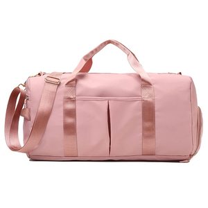 Bolsas de Gimnasio de Poliéster Rosa con Descuento OEM/ODM, Bolsa de Viaje Impermeable con Compartimentos para Zapatos y Ropa Mojada, Bolsa de Mano - Product Image 2