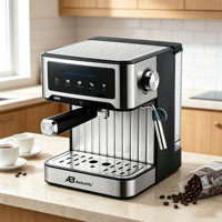 Machine à café expresso Anbolife, vente en gros d'usine, 20 bars en matériau AS avec écran tactile couleur et fonction ERP