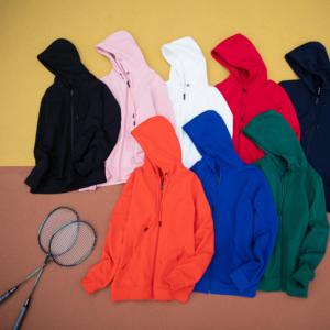 Sweat à capuche zippé rose pour femme, en coton biologique, délavé à l'acide, coupe oversize, épais, style vintage, décontracté, automne, personnalisé, vente en gros - Product Image 6
