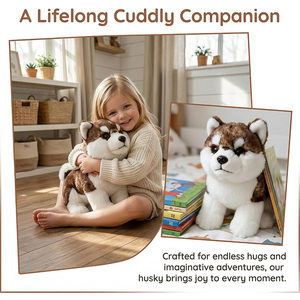 Peluche <span class=keywords><strong>de</strong></span> Perro <span class=keywords><strong>Husky</strong></span> <span class=keywords><strong>Siberiano</strong></span> Realista <span class=keywords><strong>de</strong></span> Alta Calidad, Color Marrón, <span class=keywords><strong>de</strong></span> Pie, Regalo Ideal para Niños, Cumpleaños, Navidad - Product Image 3