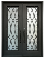 Porte d'entrée moderne en fer forgé Porte de sécurité pivotante de haute qualité pour villa