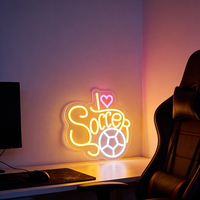 Neonawall I Love SOCCER LED-Neonschild USB-Betrieben Dimmbare Neonlichter für Fans Bar Café Zimmer Party Weihnachtsgeschenk Dekoration