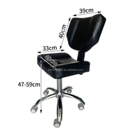 Chaise de Barbier et Tabouret de Salon de Coiffure Moderne, Réglable en Hauteur avec Pompe Hydraulique, Rotation à 360 Degrés, Revêtement en Cuir PVC, Base Métallique