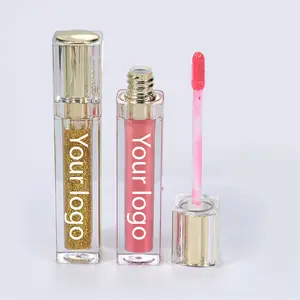 HMU Low MOQ Lipgloss Supplier Diy High Quality Fruit Flavor Glitter Clear Lip Gloss Private Label