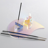 Porte-encens en acrylique Iridescent, personnalisés, hologramme, prises brûleur de rangs, plaque en plexiglas coloré