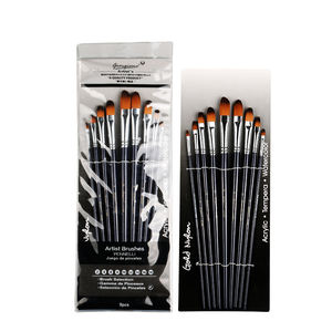 Giorgione G-638 9PCS Filbert Paintbrush Set Manche en <span class=keywords><strong>bois</strong></span> bleu foncé avec poils en nylon et virole en cuivre Pinceaux en gros - Product Image 1