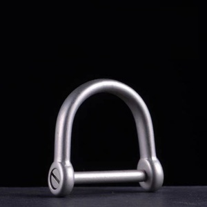 Llavero de titanio Zoryn con anillo en D en forma de herradura, chapado al vacío, accesorios de joyería de titanio puro - Product Image 2