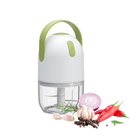 Hachoir Électrique Sans Fil Mini Écologique en Plastique PP pour Ail et Aliments, Lames en Acier Inoxydable, Coupe-Aliments Portable, Hachoir à Prix d'Usine