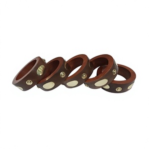 Nouveau bracelet de luxe en bois et laiton plaqué or, motif cœur mignon, tendance, fait main, classique, élégant, bijoux unisexes pour mariage femme - Product Image 5