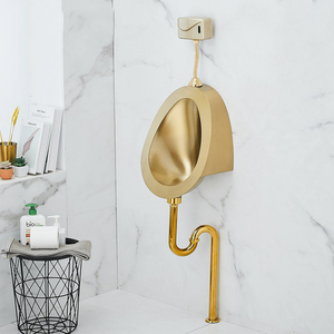 Urinoir mural automatique sans contact en acier inoxydable 304, finition PVD Or, pour bars, KTV, discothèques, toilettes, installation facile, calibre 18 - Product Image 2