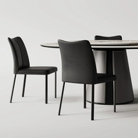 Chaise de salle à manger moderne en métal rembourrée avec dossier pour hôtel et bureau