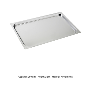 ถาดอบสแตนเลส GN 1/1 53 × 32.5 × 2 ซม., 964 กรัม, ฐานแบน อินอกซ์ อินอกซ์ มาเซล - Product Image 3