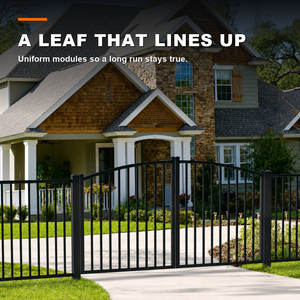 Powder Coated Steel Picket Gate Panels <b>Decorative</b> Security Entrance for Garden Properties and Commercial Developments - Product Image 1