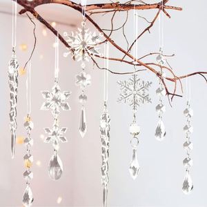 Ensemble de 18 Ornements de Noël en Acrylique Transparent Faits Main de Haute Qualité, Cristaux Suspendus en Forme de Flocons de Neige, Écologiques - Product Image 4