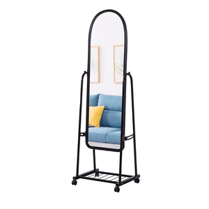 Modern tam boy boy aynası yatak odası ayakta ayna tekerlekler için hareketli ev ev yatak odası hareketli - Product Image 3