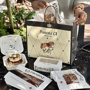 Boîtes à gâteaux et sacs à pain en papier kraft recyclable avec logo personnalisé imprimé, pour pâtisserie, biscuits, gâteaux, pizzas - Product Image 2