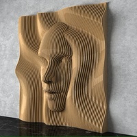 Vente en gros de sculptures murales en bois MDF, design moderne de luxe, panneau décoratif mural, art mural paramétrique en bois pour la décoration intérieure du salon