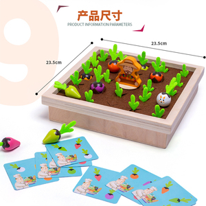 Wooden Vegetable Memory Game Montessori Farm Carrot Harvest Toy for 5 to 7 Years Old Kids Matching & Fine Motor Skills - Product Image 6
