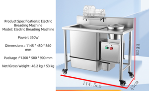 Macchina per Impanatura Commerciale |   Attrezzatura Professionale in Acciaio Inox per Impanatura e Panatura per Ristoranti di Pollo Fritto e Hamburger - Product Image 3